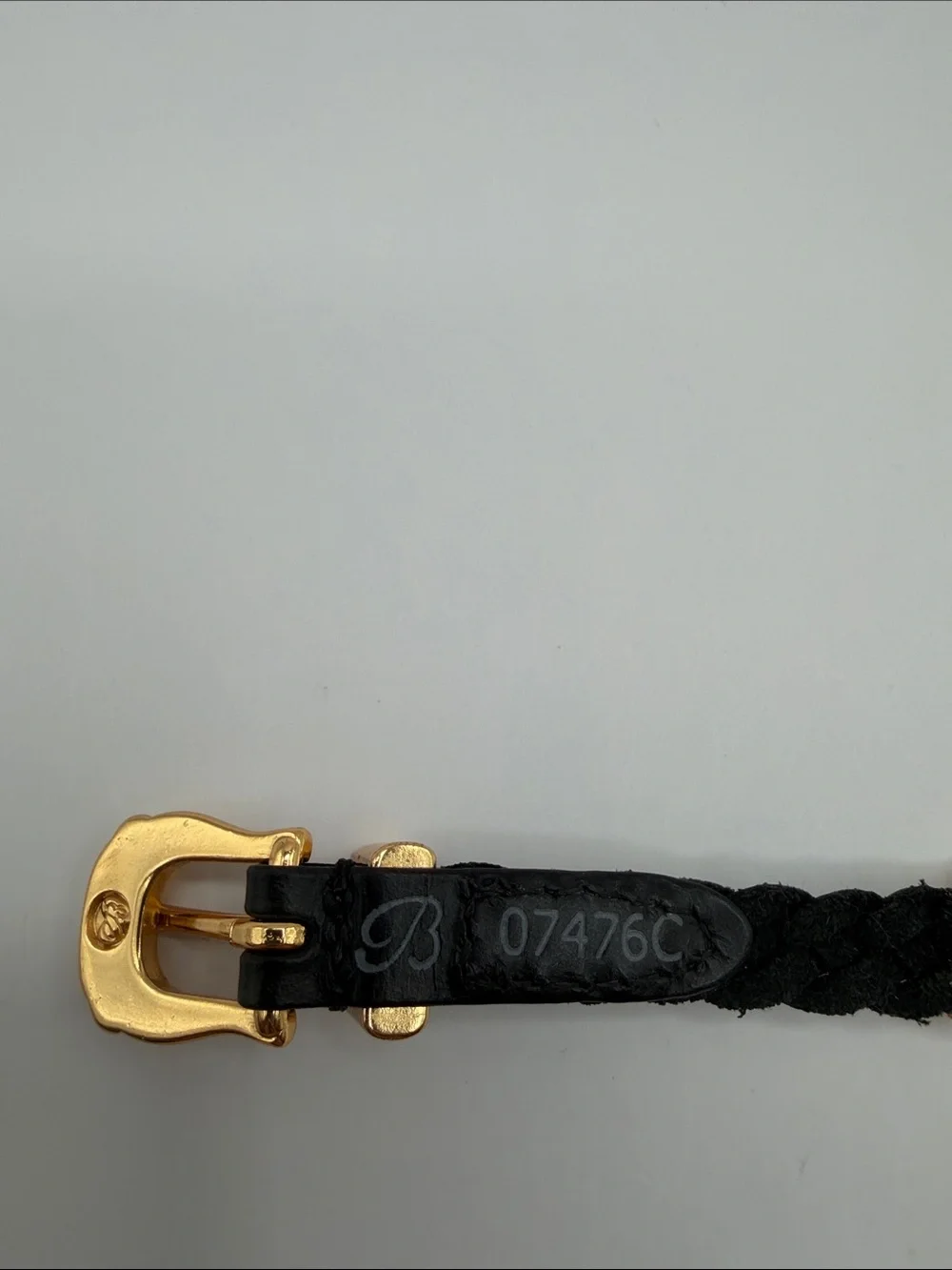 Brighton Bandit Black Braided Leather Bracelet with Gold Heart Charms